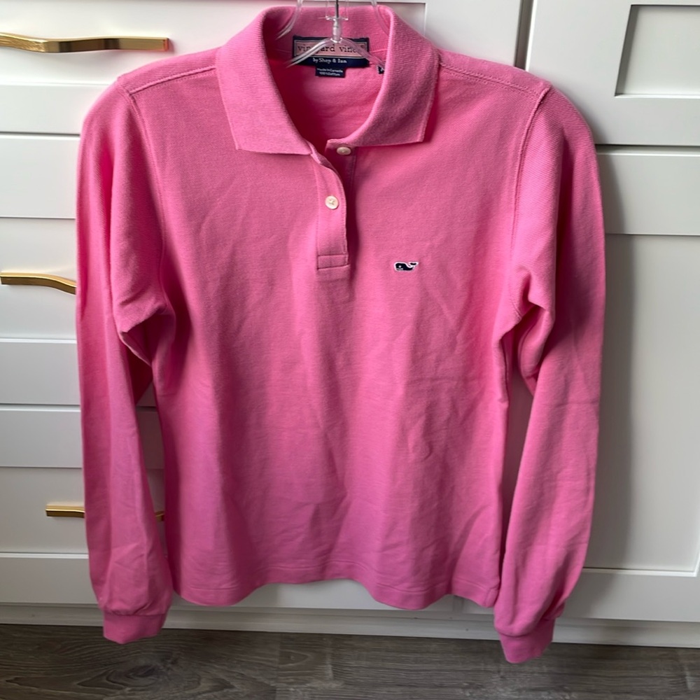 Vineyard Vine long sleeves pink polo